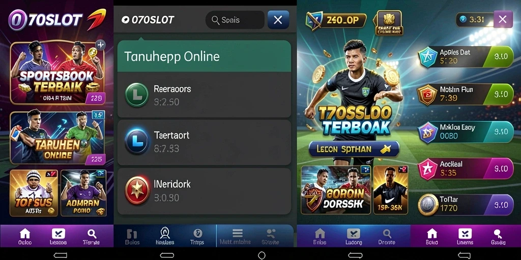 Screenshot gameplay 070SLOT dengan tampilan taruhan olahraga interaktif.