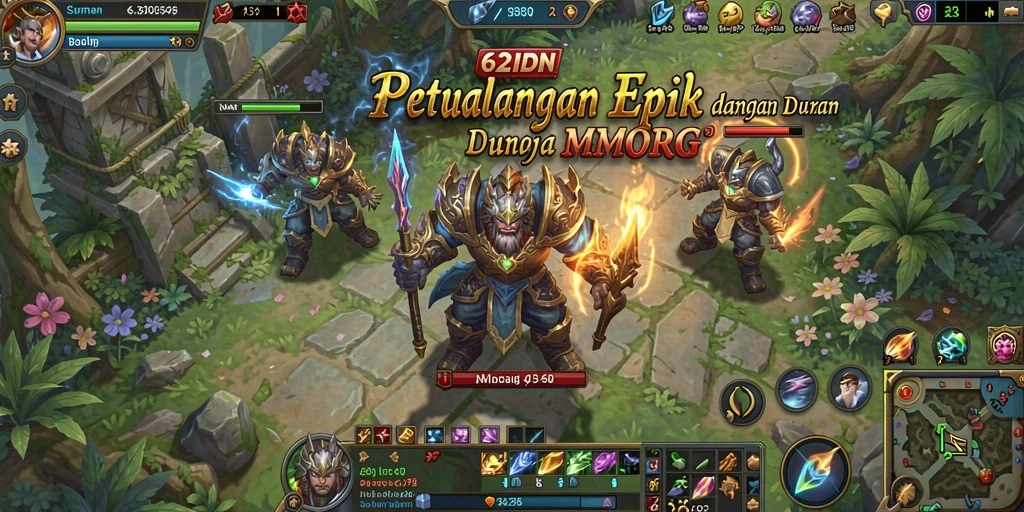 Tangkapan layar yang menampilkan pertarungan epik dalam permainan MMORPG 62IDN.