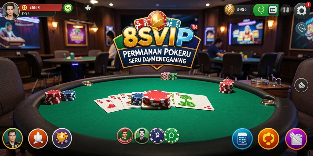 Tampilan gameplay poker di 8SVIP yang seru