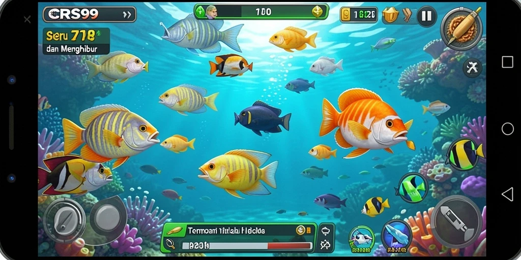 Tampilan menarik dari gameplay Tembak Ikan CRS99 yang seru.