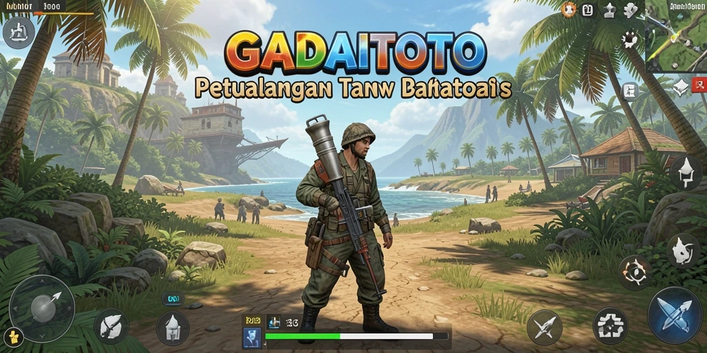 Tampilan gameplay GADAITOTO menunjukkan petualangan epik di dunia terbuka.