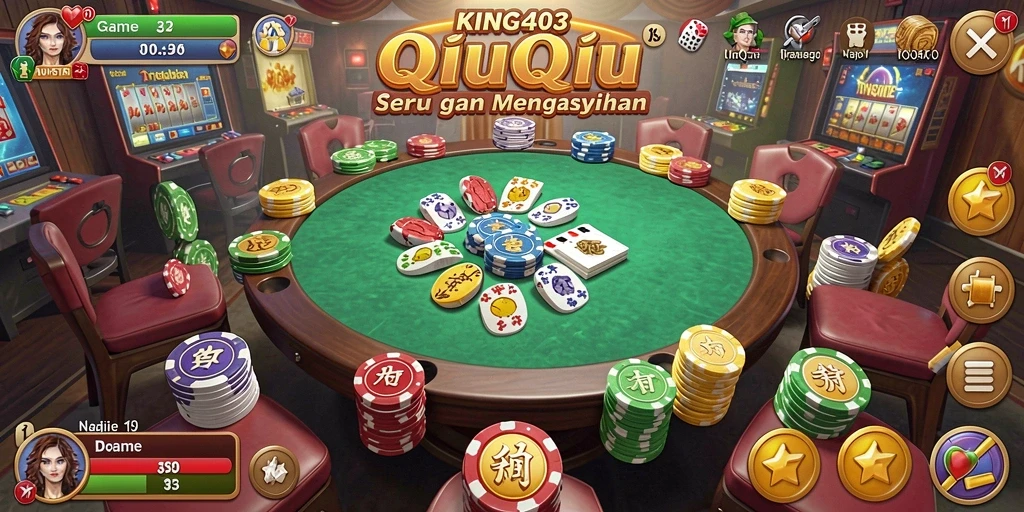 Screenshot KING403 menampilkan gameplay menegangkan QiuQiu.