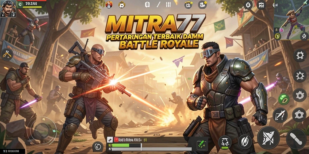 Tampilan gameplay seru dalam MITRA77 saat pemain bertarung di medan perang.