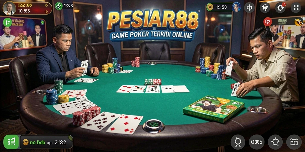 Tampilan gameplay poker menegangkan di PESIAR88.