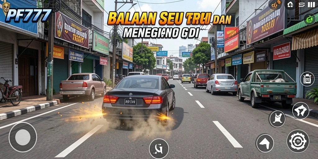 Screenshot menampilkan aksi balapan seru dalam PF777 dengan grafis tajam.
