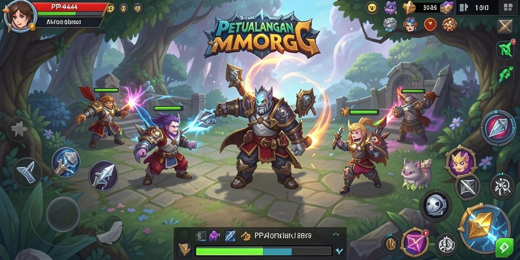 Tampilan gameplay MMORPG yang menakjubkan dari PP444 dengan aksi seru.