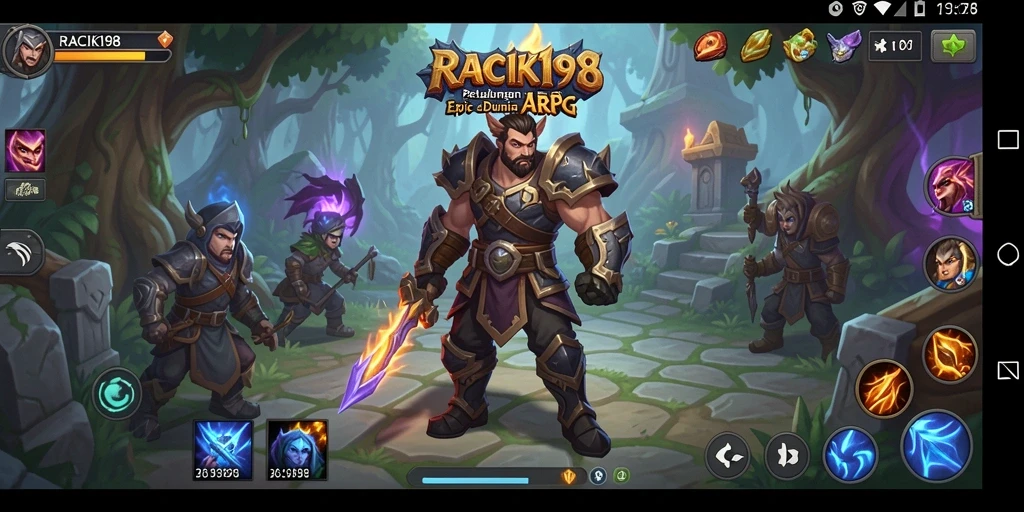 Tampilan aksi mendebarkan dalam gameplay ARPG RACIK198.
