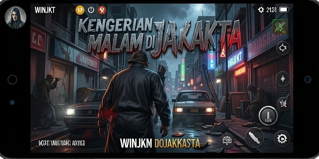 Tampilan gameplay menegangkan di dunia <strong>WINJKT</strong> yang kelam.